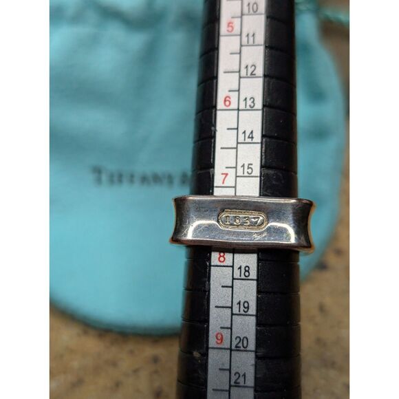 Tiffany & Co. 1837 Square Ring – Sterling 925, Size 7.5 w/ Pouch - Picture 7 of 7